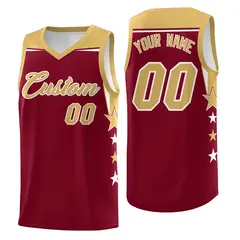 Buckskin Brown Green Two Tone Side Star Color Block Basketball Jersey 1