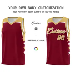 Buckskin Brown Green Two Tone Side Star Color Block Basketball Jersey 3