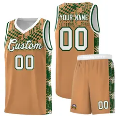 Buckskin Brown Mosaic Stars Basketball Uniform Jersey