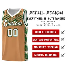 Buckskin Brown Mosaic Stars Basketball Uniform Jersey 2