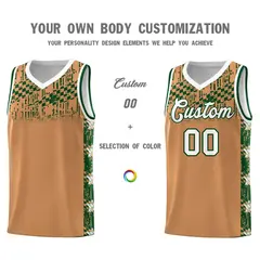 Buckskin Brown Mosaic Stars Basketball Uniform Jersey 3