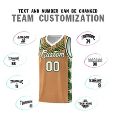 Buckskin Brown Mosaic Stars Basketball Uniform Jersey 4