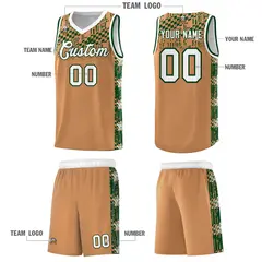 Buckskin Brown Mosaic Stars Basketball Uniform Jersey 5