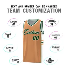 Buckskin Brown White Color Block Varsity Basketball Jersey 4