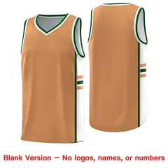 Buckskin Brown White Color Block Varsity Basketball Jersey 6