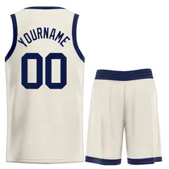 Bull Classic Sets Cream Navy Basketball Jersey 2