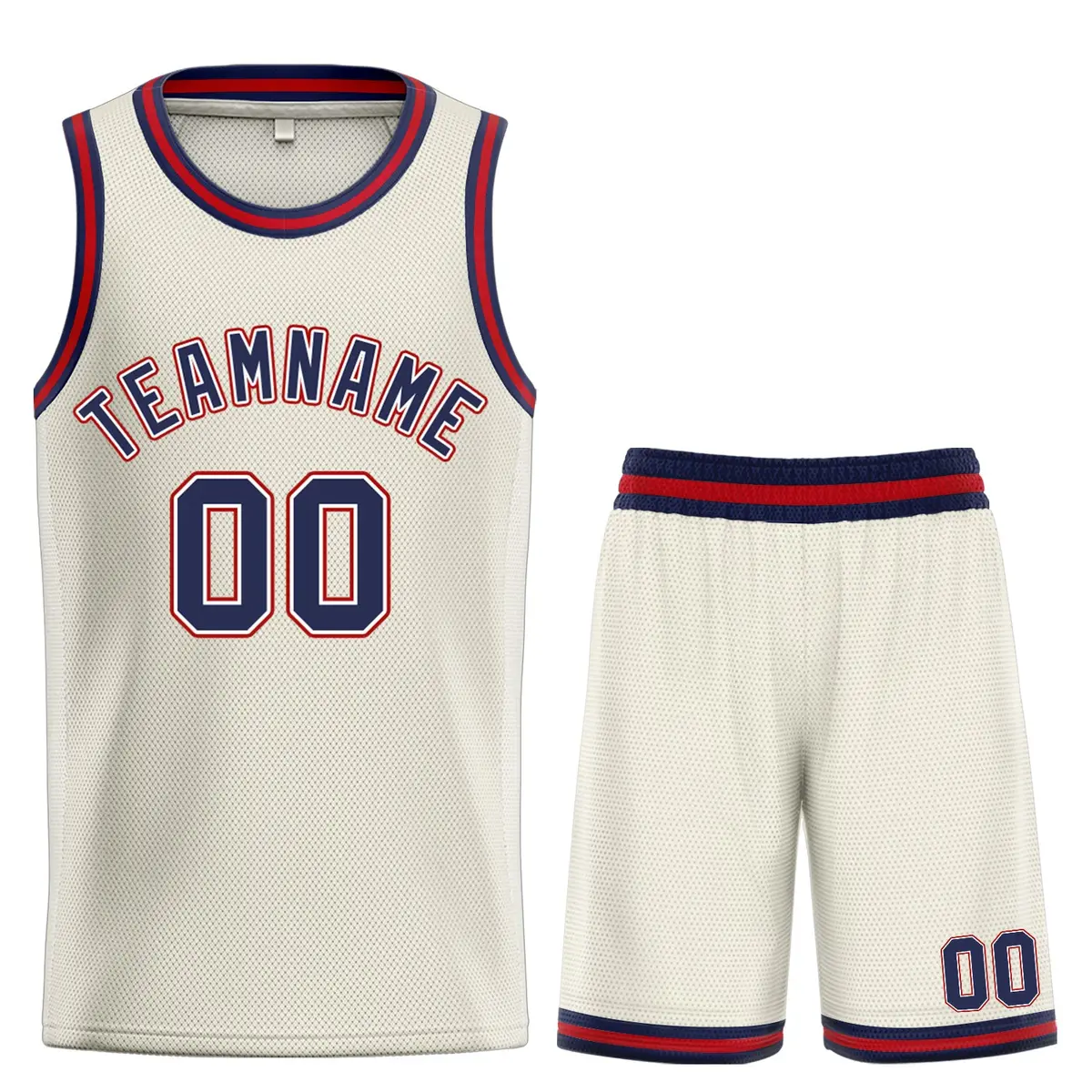 Bull Classic Sets Cream Navy-Maroon Basketball Jersey