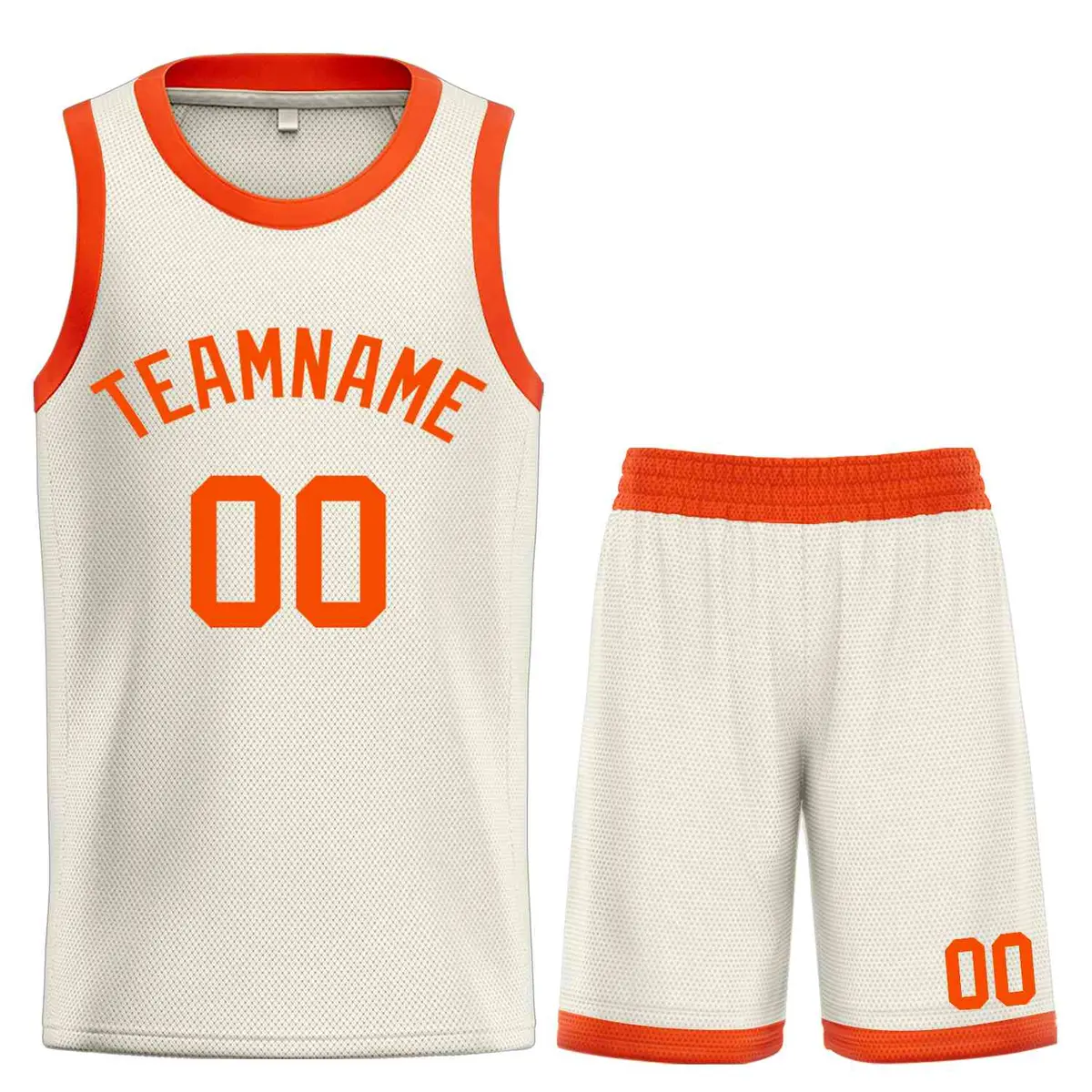 Bull Classic Sets Cream Orange Basketball Jersey