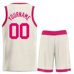 Bull Classic Sets Cream Pink Basketball Jersey 2