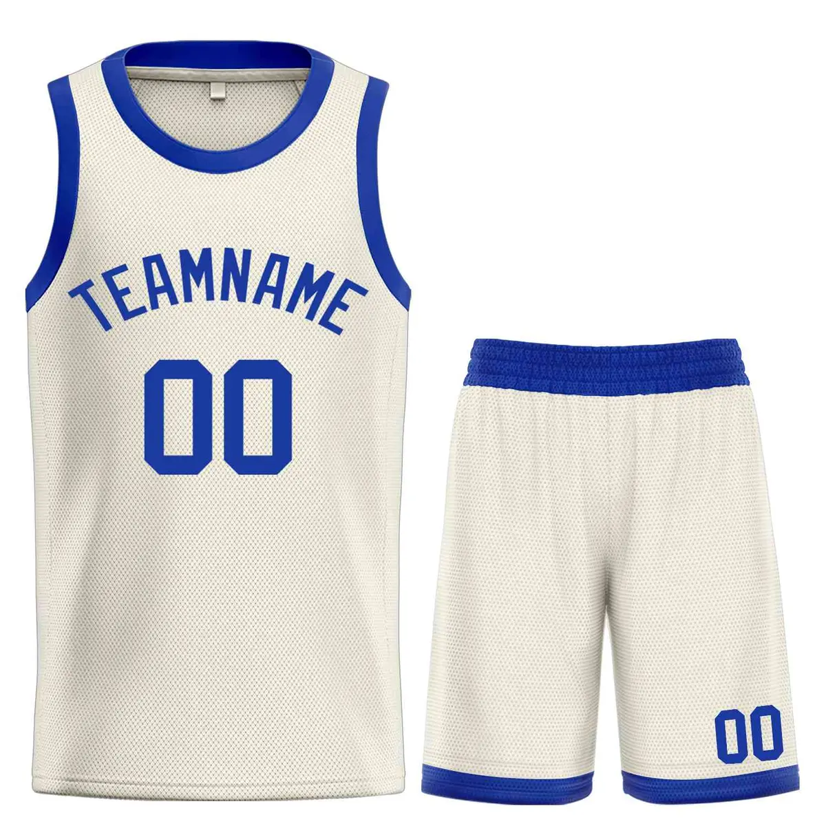 Bull Classic Sets Cream Royal Basketball Jersey