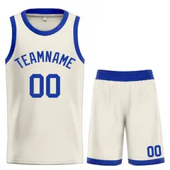 Bull Classic Sets Cream Royal Basketball Jersey