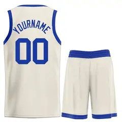 Bull Classic Sets Cream Royal Basketball Jersey 2