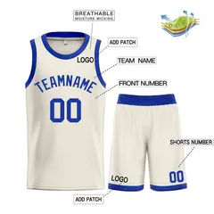 Bull Classic Sets Cream Royal Basketball Jersey 3
