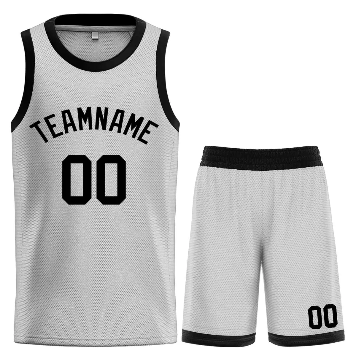 Bull Classic Sets Gray Black Basketball Jersey