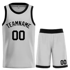 Bull Classic Sets Gray Black Basketball Jersey