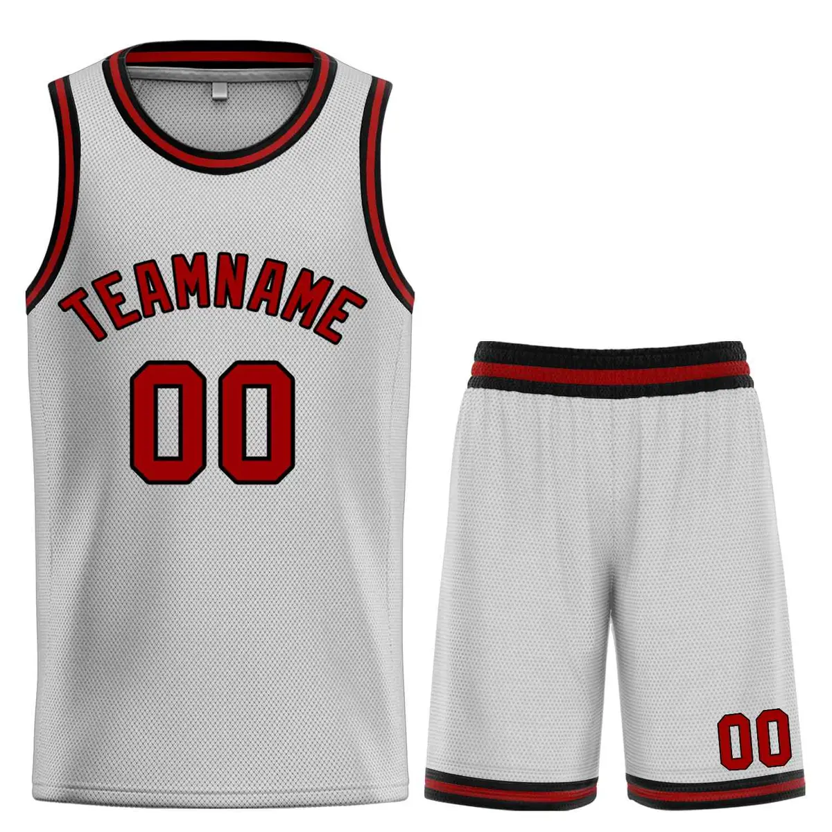 Bull Classic Sets Gray Maroon-Black Basketball Jersey