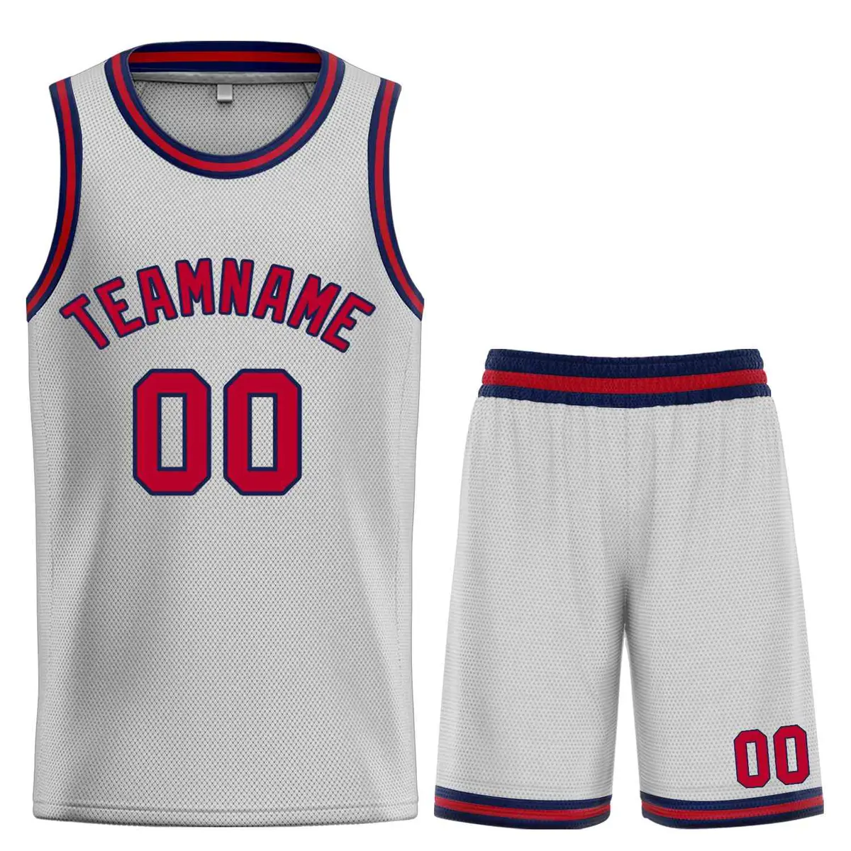 Bull Classic Sets Gray Maroon-Navy Basketball Jersey