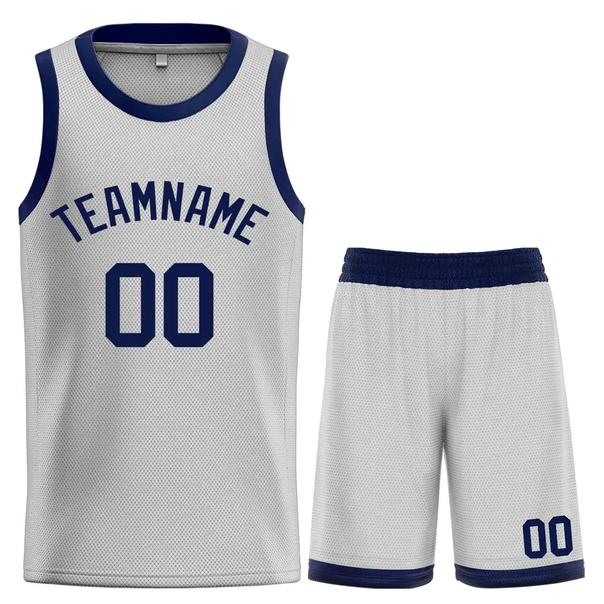 Bull Classic Sets Gray Navy Basketball Jersey
