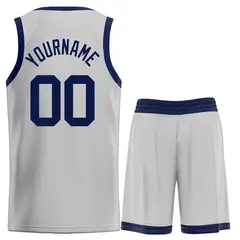 Bull Classic Sets Gray Navy Basketball Jersey 2