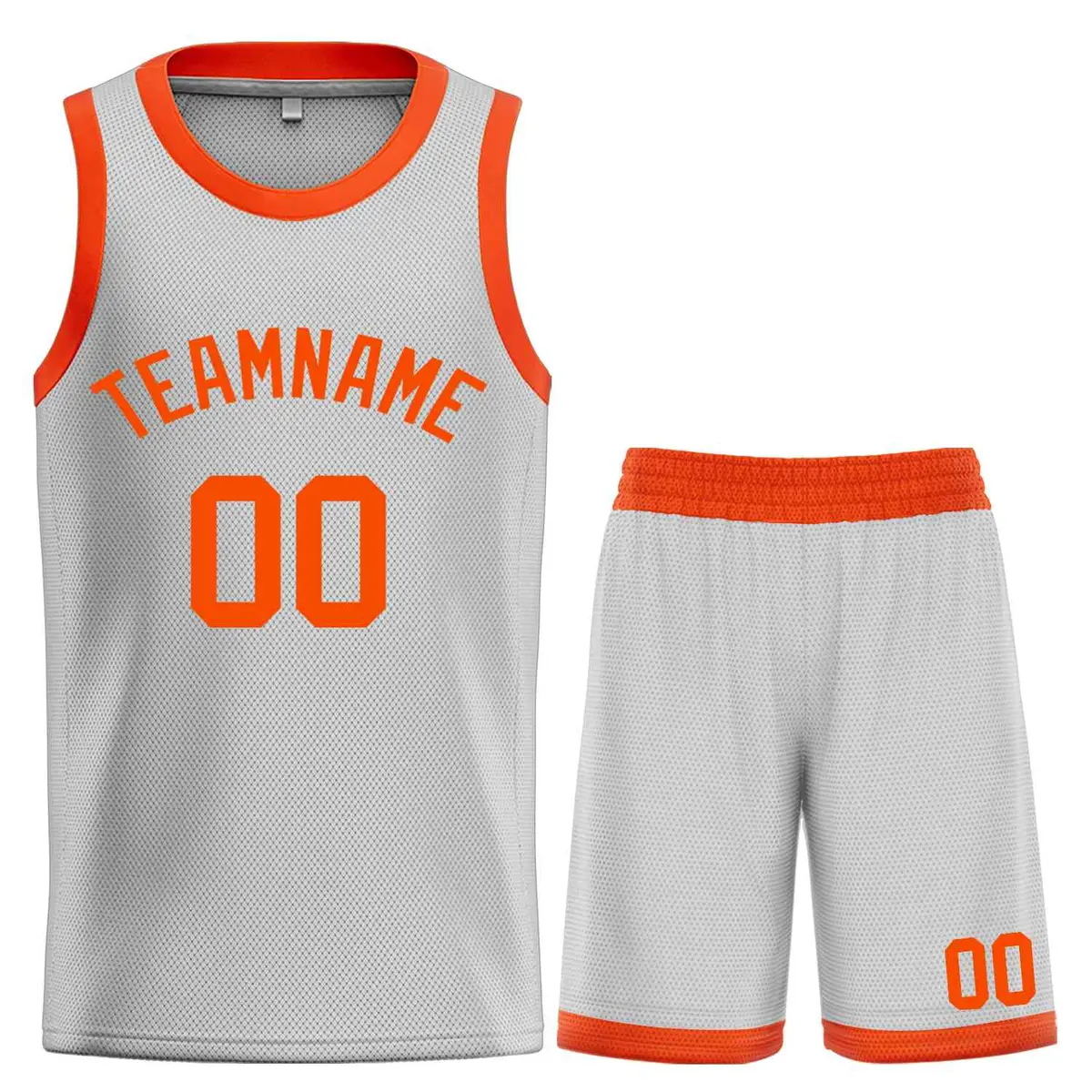 Bull Classic Sets Gray Orange Basketball Jersey