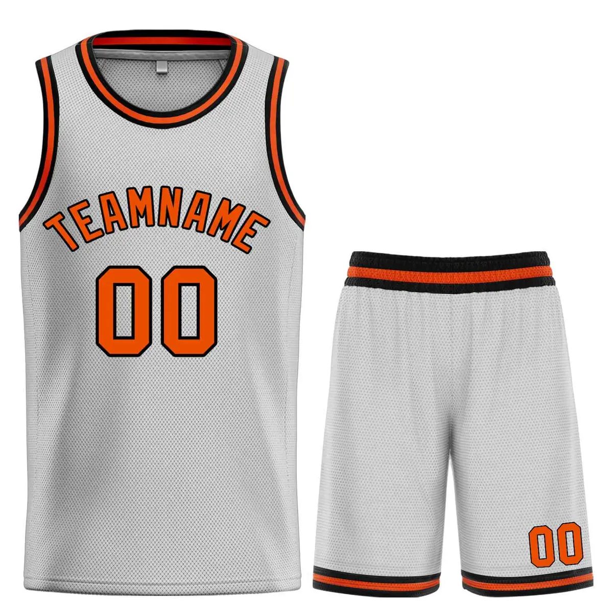 Bull Classic Sets Gray Orange-Black Basketball Jersey