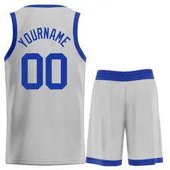 Bull Classic Sets Gray Royal Basketball Jersey 2