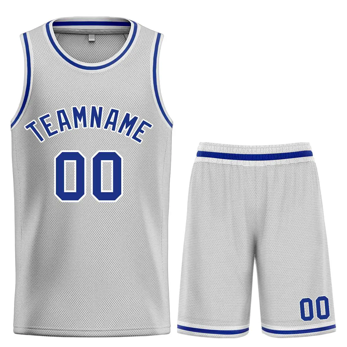 Bull Classic Sets Gray Royal-White Basketball Jersey