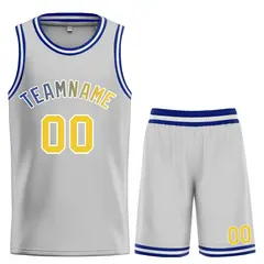 Bull Classic Sets Gray Yellow-White Basketball Jersey