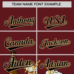 Burgundy Beer Day Parties Baseball Jersey 3