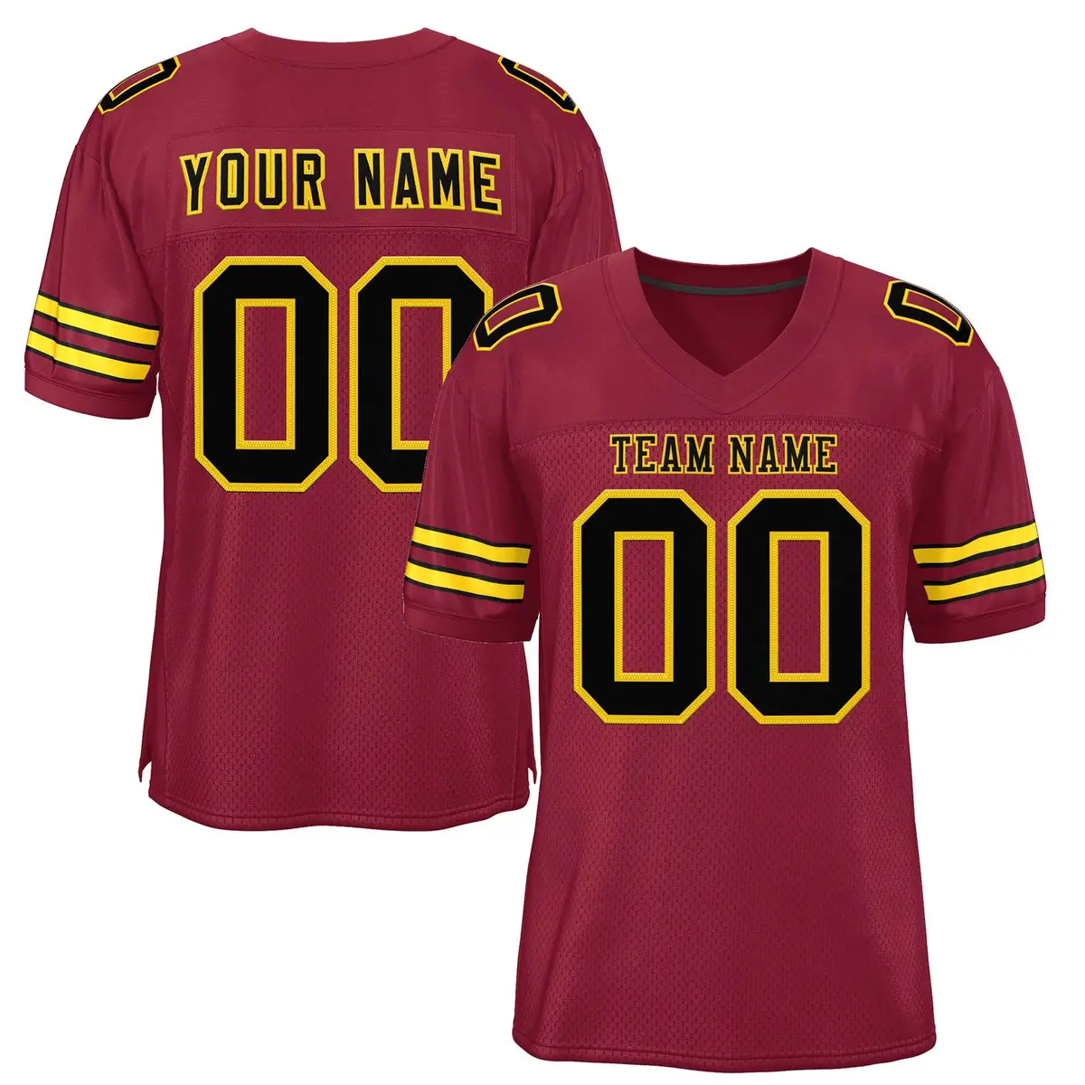 Burgundy Black-Gold Classic Authentic Football Jersey