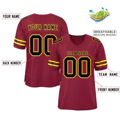 Burgundy Black-Gold Classic Authentic Football Jersey 2