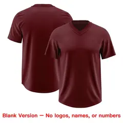 Burgundy Black Sequin Lettering Breathable Football Jersey 7