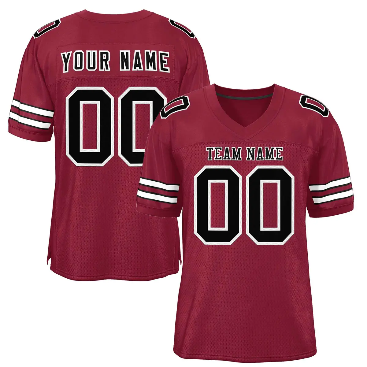 Burgundy Black-White Classic Style Authentic Football Jersey
