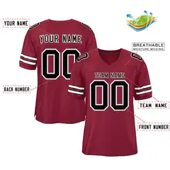 Burgundy Black-White Classic Style Authentic Football Jersey 2