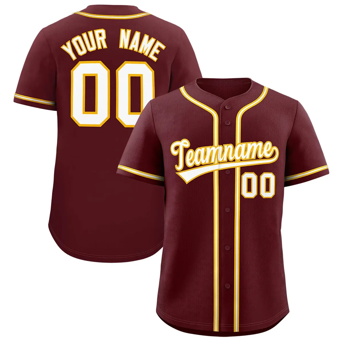 Burgundy Classic Style Authentic Baseball Jersey