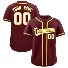 Burgundy Classic Style Authentic Baseball Jersey