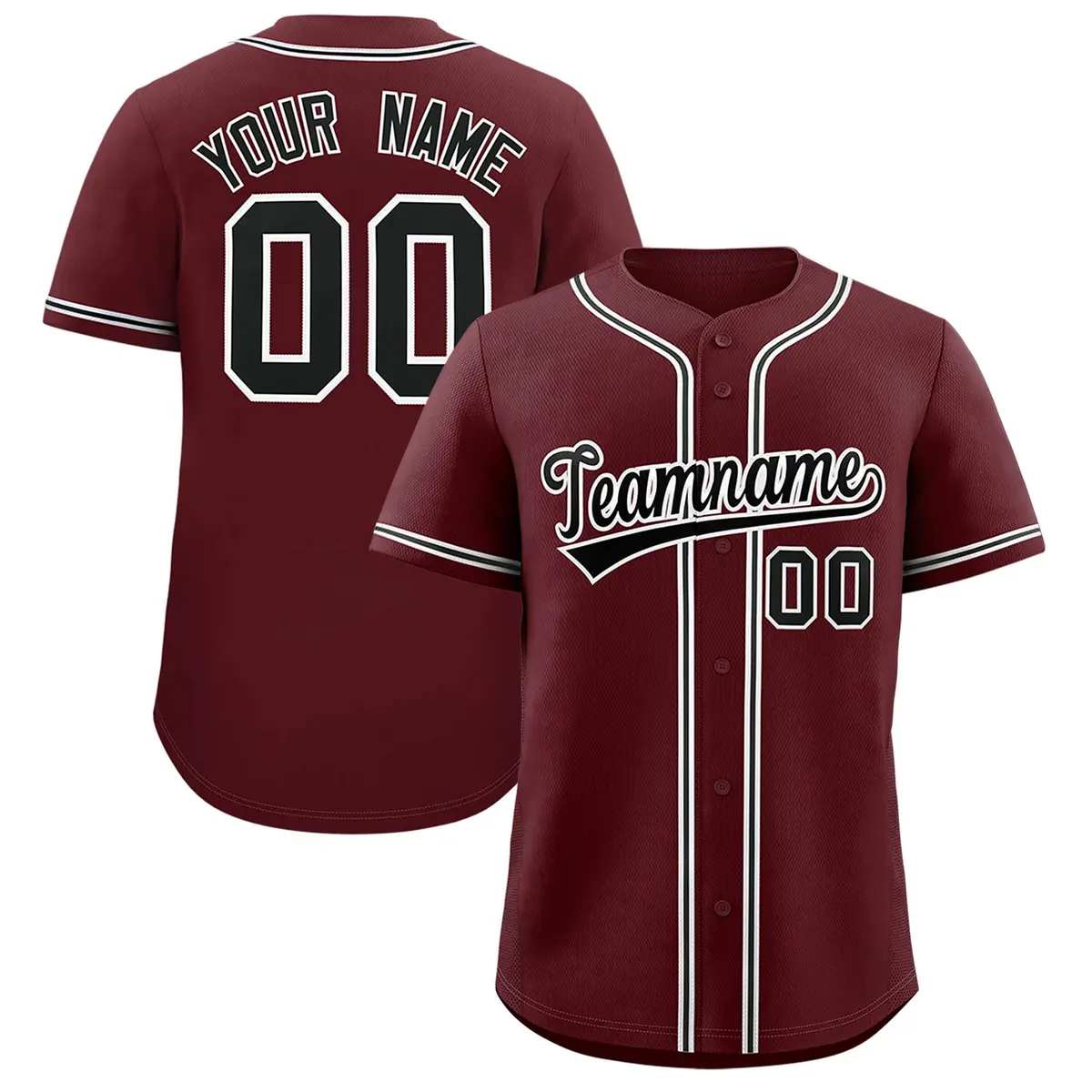 Burgundy Classic Style Authentic Baseball Jersey
