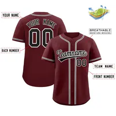 Burgundy Classic Style Authentic Baseball Jersey 2