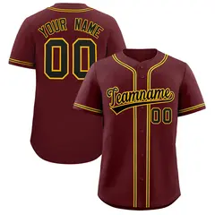 Burgundy Classic Style Authentic Baseball Jersey