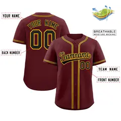 Burgundy Classic Style Authentic Baseball Jersey 2