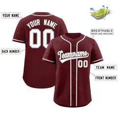 Burgundy Classic Style Authentic Baseball Jersey 2