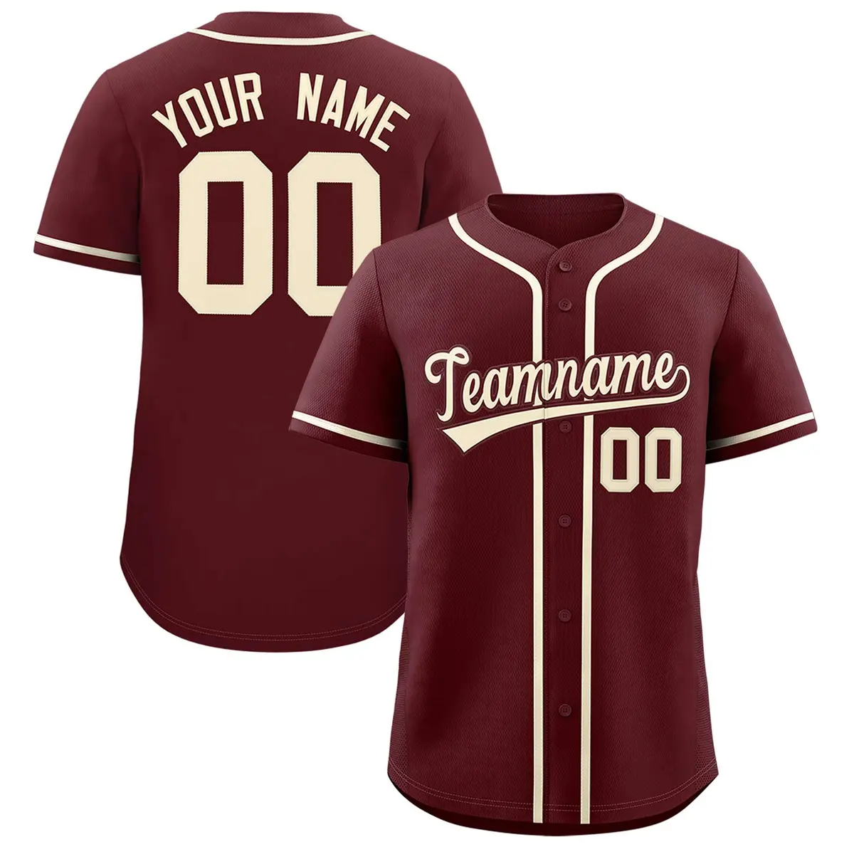 Burgundy Classic Style Authentic Baseball Jersey