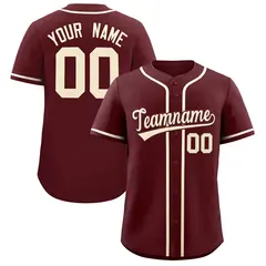 Burgundy Classic Style Authentic Baseball Jersey