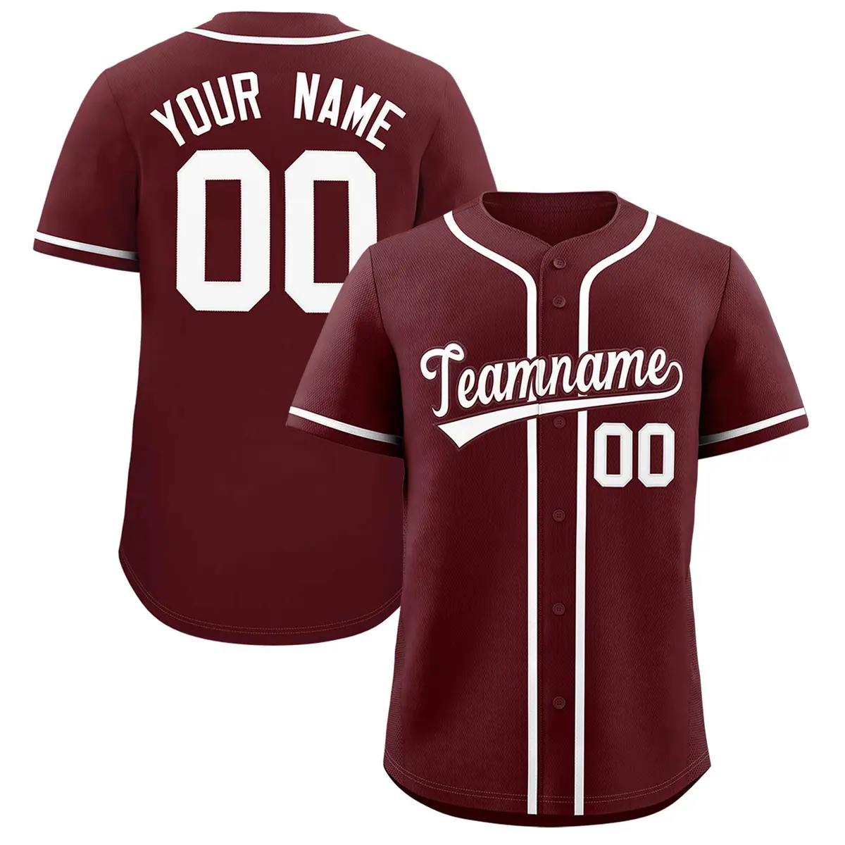 Burgundy Classic Style Authentic Baseball Jersey