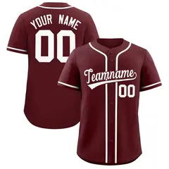 Burgundy Classic Style Authentic Baseball Jersey