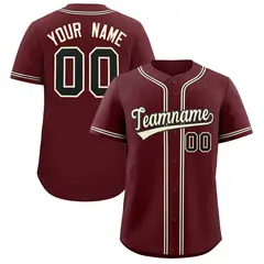 Burgundy Classic Style Authentic Baseball Jersey
