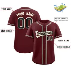 Burgundy Classic Style Authentic Baseball Jersey 2