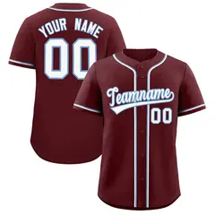 Burgundy Classic Style Authentic Baseball Jersey