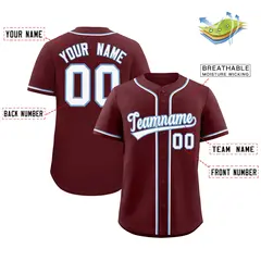 Burgundy Classic Style Authentic Baseball Jersey 2