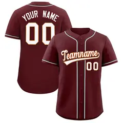 Burgundy Classic Style Authentic Baseball Jersey 1
